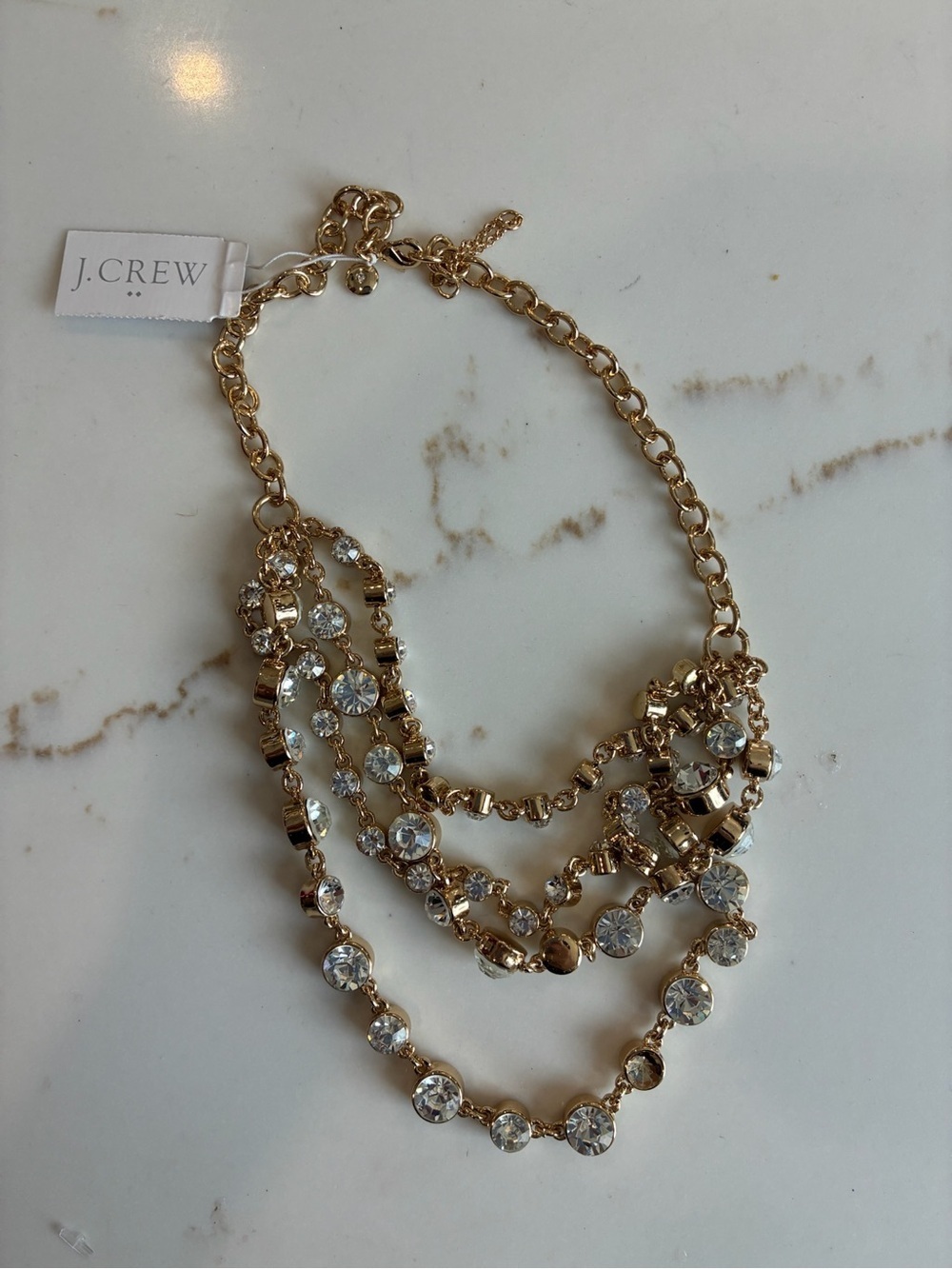 J. Crew Gold Multi-Strand studded Necklace NWT